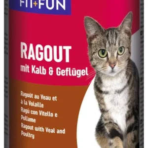 FIT+FUN macska konzerv ragu adult borjú&csirke 12x415g Azonnal elérhető