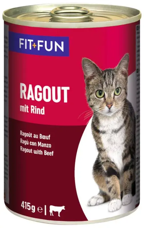 Ajánlat FIT+FUN macska konzerv ragu adult marha 12x415g