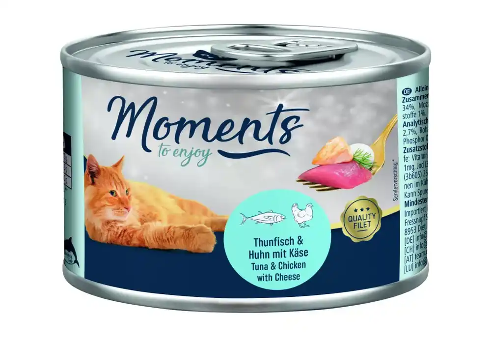 Olcsóbb Moments macska konzerv tonhal és csirke sajttal 6x140g