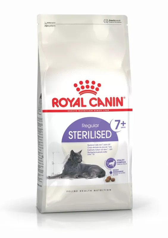 Royal Canin Feline Health Nutrition Sterilised 7+ száraz macskaeledel 1,5kg Biztonságos fizetés