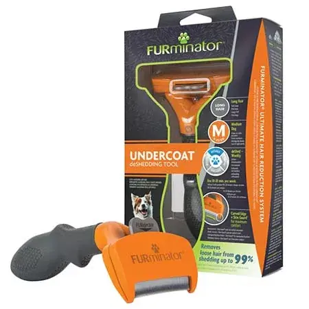 FURminator aljszőrkefe közepes méretű, hosszú szőrű kutyáknak M Korlátozott ajánlat