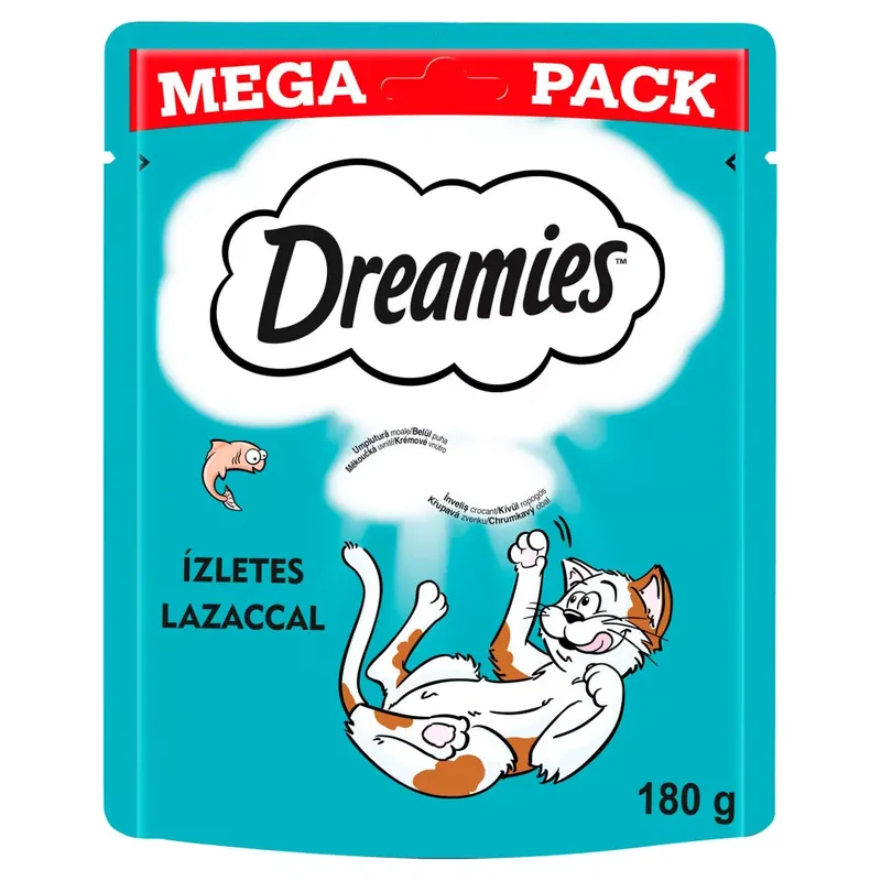 Szuper akció Dreamies Mega macska jutalomfalat lazac 4x180g