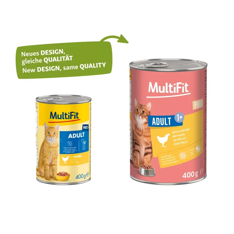Gyors kiszállítás MultiFit macska konzerv paté adult csirke 6x400g