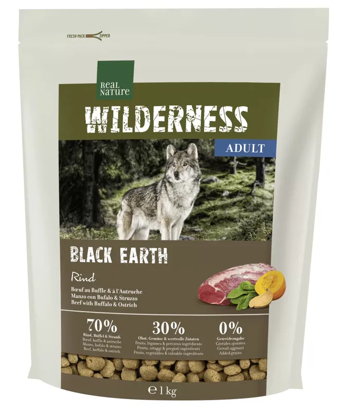 Olcsó Real Nature Wilderness száraz kutyaeledel adult strucc&bivaly 1kg