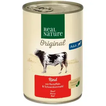 Szuper ajánlat Real Nature Original kutya konzerv adult marha&burgonya 6x400g