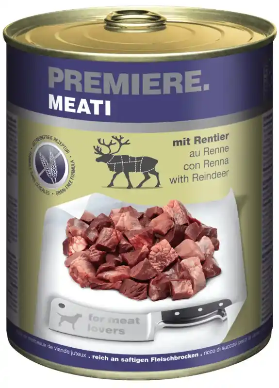 Szuper akció Premiere Meati kutya konzerv adult rénszarvas 6x800g