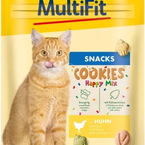 Akció MultiFit Snack&Play macska jutalomfalat Cookies Party Mix 50g
