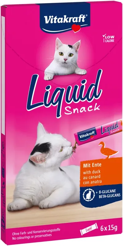 Vitakraft Naturals Liquid macska jutalomfalat kacsa&béta-glükánokkal 6x15g Alacsony ár