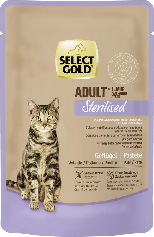 Select Gold macska tasak adult steril baromfi 12x85g Ne maradj le