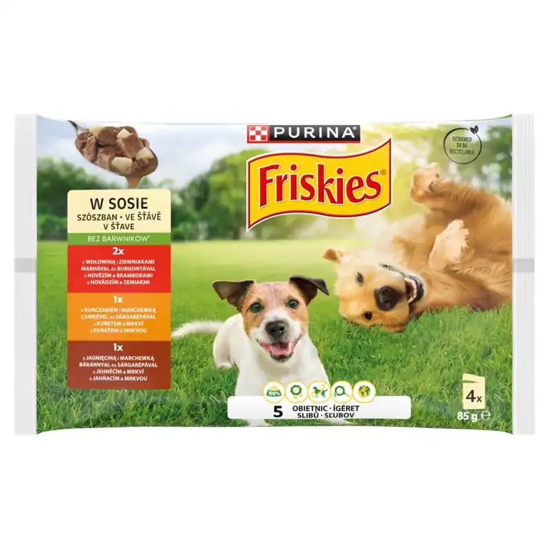 Népszerű Friskies kutya tasak MP adult szószos 4x85g