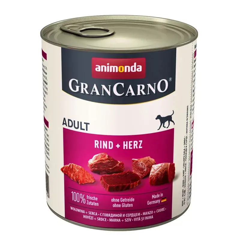 GR.CARNO konzerv adult marha&szív 6x800g Prémium