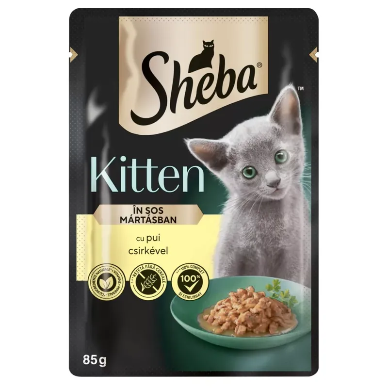 Azonnal elérhető Sheba tasak nedves eledel kölyök macskáknak csirke 28x85g