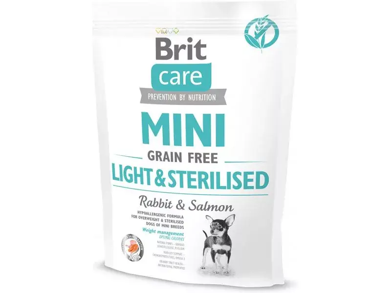 BRIT Mini Grain Free ivartalanított kutya eledel nyúl&lazac 400g Olcsóbb