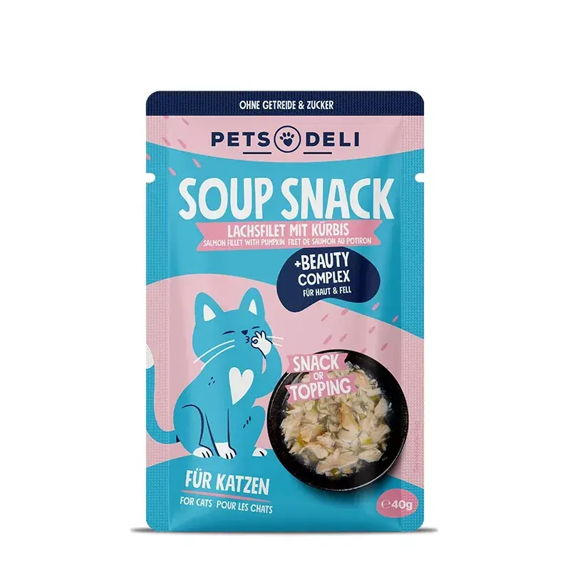 Újdonság Pets Deli Soup tasak macskáknak lazac 12x40g