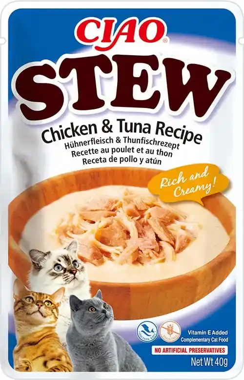 Népszerű INABA Ciao Stew macska tasak csirke&tonhal ragu 12x40g