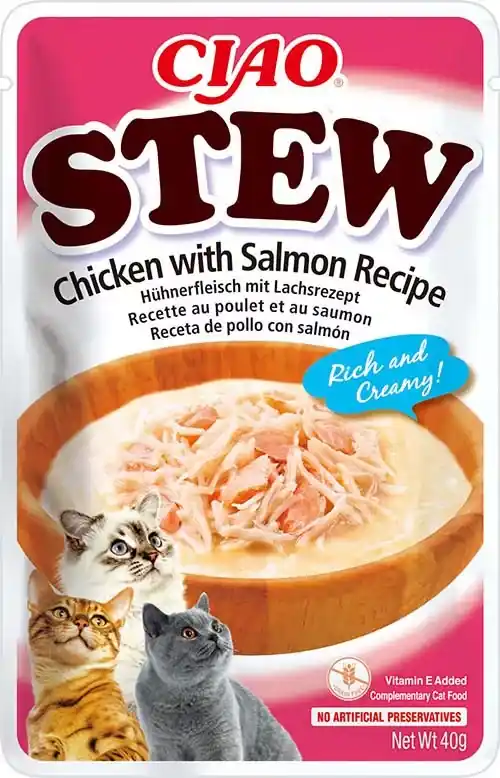 INABA Ciao Stew macska tasak csirke&lazac ragu 12x40g Különleges ajánlat