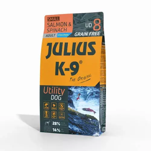 Julius K9 száraztáp gabonamentes lazac&spenót mini adult 10kg Különleges ajánlat