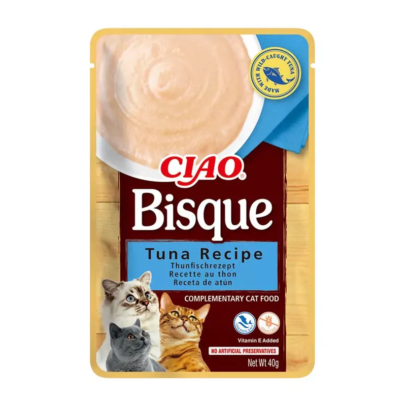 Árengedmény INABA Bisque Ciao krémleves macska jutalomfalat tonhal 12x40g