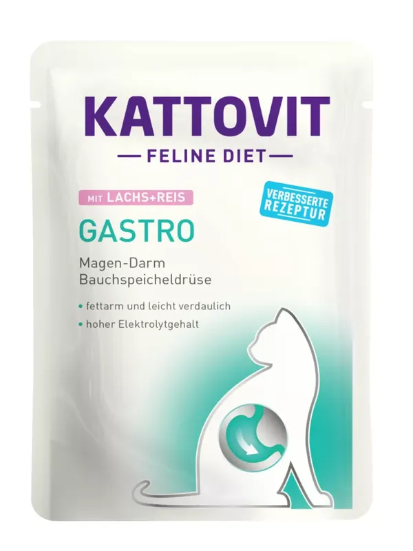 Kattovit Feline Diet tasak diétás macskaeledel lazac&rizs 24x85g Gyors kiszállítás