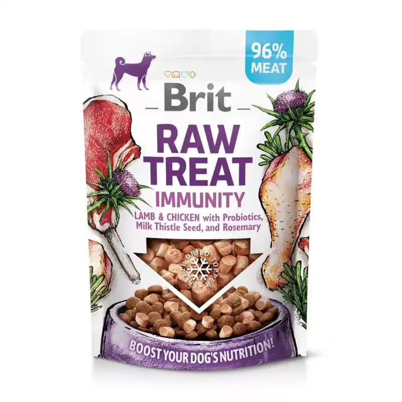 Kihagyhatatlan ajánlat Brit Raw Treat immunitás bárány&csirke&máriatövis 40g