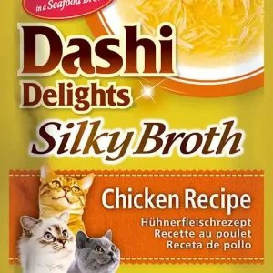 INABA Dashi Delights Silky Broth fésűkagylós húsleves macska tasak csirke 40g Gyors kiszállítás