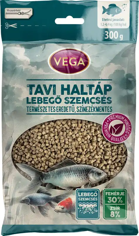 Népszerű VEGA lebegő szemcsés tavi haleledel 300g