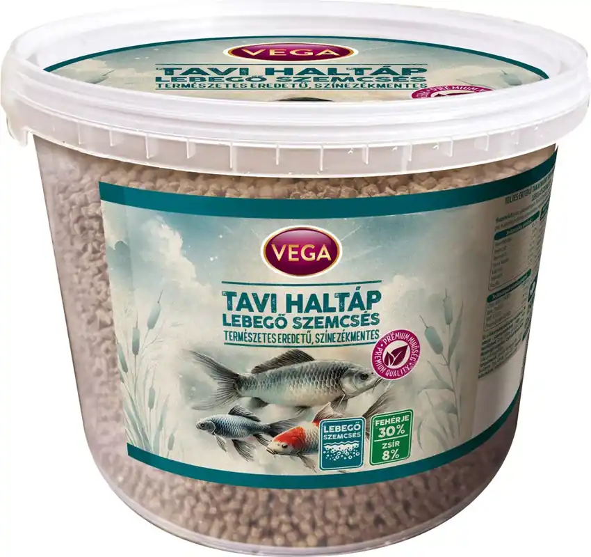 Biztonságos fizetés VEGA lebegő szemcsés tavi haleledel 1500g