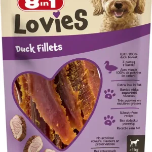 8in1 Lovies kutya jutalomfalat kacsafilé falatok 80g Legkelendőbb