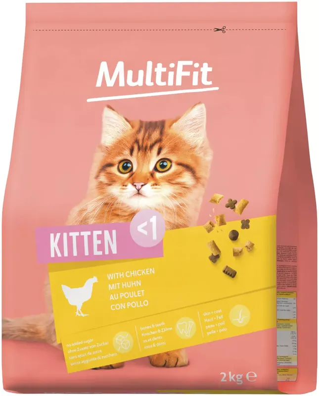 MultiFit száraz macskaeledel kitten csirke 2kg Szuper akció