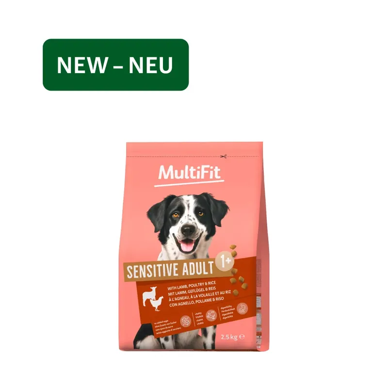 MultiFit Sensitive adult száraz kutyaeledel bárány&baromfi&rizs 2,5kg Kedvezmény