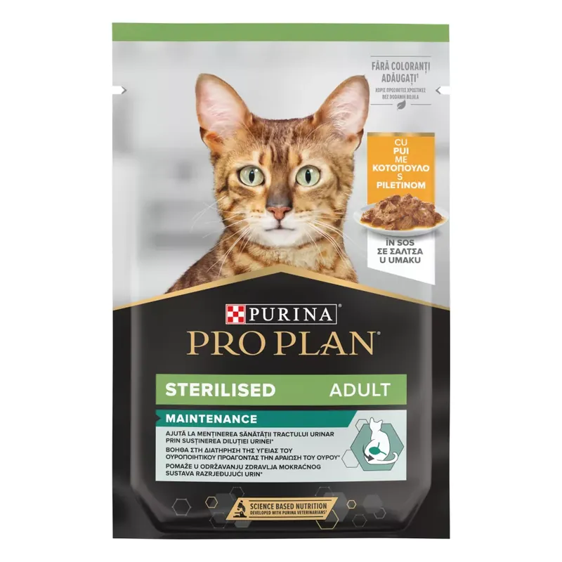 Pro Plan Sterilised Maintenance nedves macskaeledel tasak csirke 26x85g Outlet