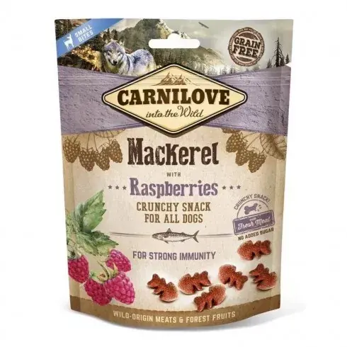 Carnilove Dog Jutalomfalat Crunchy Mackerel&raspberries - Makréla málnával 200g Expressz szállítás