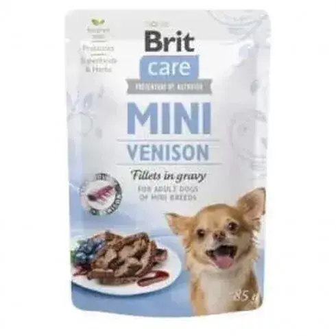 Biztonságos fizetés Brit Care Mini alutasakos nedvestáp vadhús szószban 85g