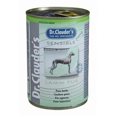 Kedvezményes ár Dr.Clauders Dog Selected Meat Sensible Lamb Pure bárányos konzerv 400g