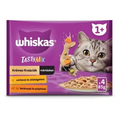 Vedd meg online Whiskas Tasty Mix teljesértékű nedves eledel felnőtt macskáknak 12 x 85 g (1,02 kg)