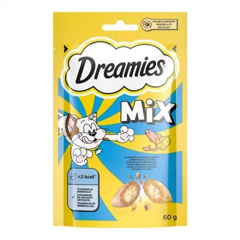 Dreamies Jutalomfalat 60gr Mix Lazac-Sajt Azonnali szállítás