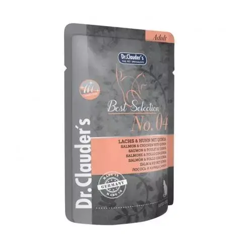 Kedvezményes ár Dr.Clauders Best Selection Cat No4 alutasak lazac & csirke quinoával - Hair & Skin 85g