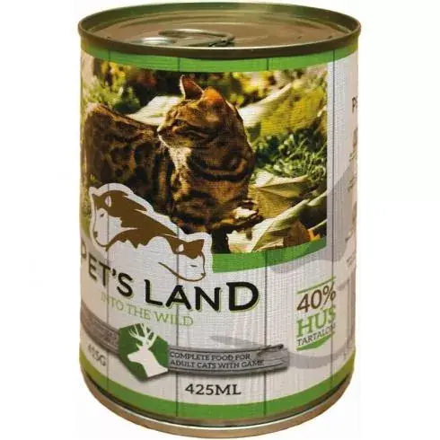 Szezonális akció Pet s Land Cat Konzerv Vadashús répával
