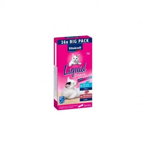 Szuper akció Vitakraft Macska Folyékony Jutalomfalat Májas és Lazac 16x15g
