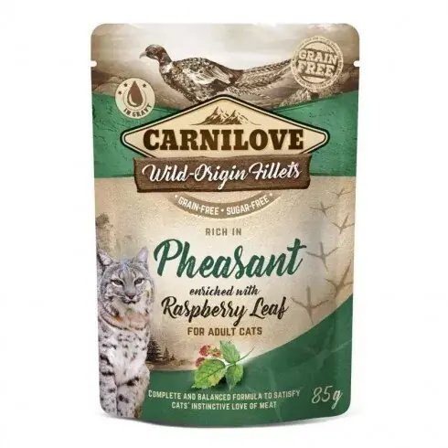 Expressz szállítás Carnilove Cat tasakos Pheasant with Raspberry Leaves - Fácán málnalevéllel