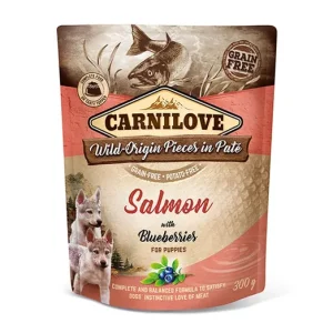 Bestseller Carnilove Dog Puppy tasakos Paté - lazac áfonyával 300g
