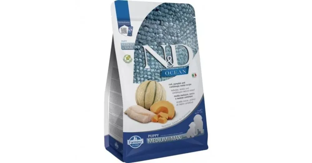 Korlátozott ajánlat N&D Dog Ocean tőkehal, sütőtök&sárgadinnye Puppy medium&maxi 2,5kg