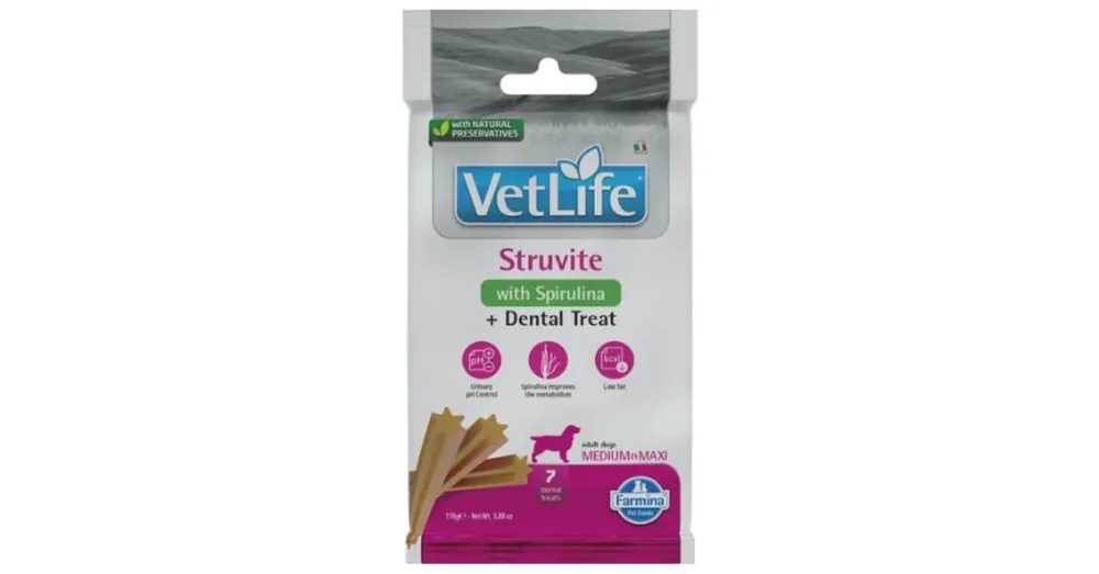 Legkelendőbb Vet Life Natural Diet Dog Jutalomfalat Struvite Adult Med&max 100g