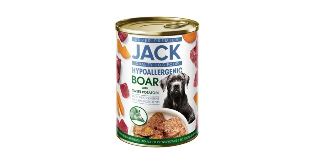 Kihagyhatatlan ajánlat Jack hipoallergén pástétom 400g vaddisznóhús édesburgonyával