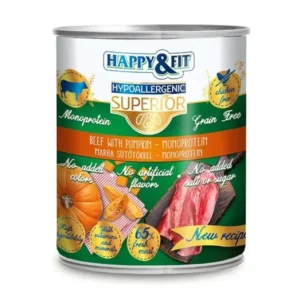 Olcsóbb Happy&Fit Superior 100% Monoprotein - Friss marhahús sütőtökkel 800g