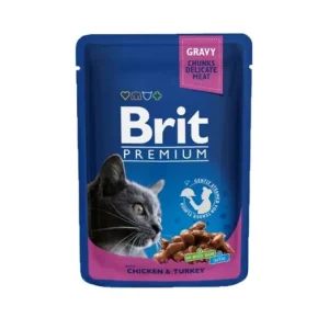 Brit Premium Cat Pouches with Chicken & Turkey 100 g Szezonális akció