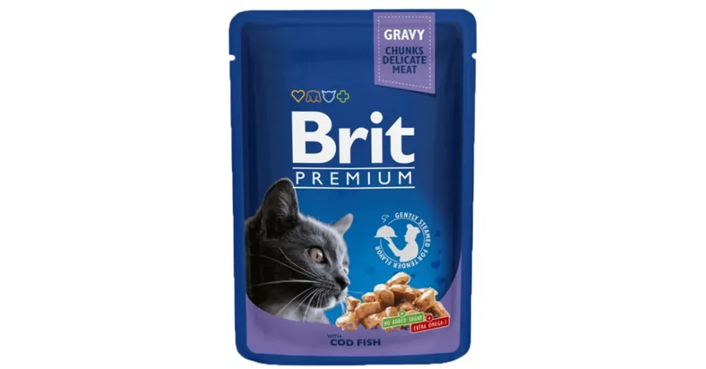 Brit Premium Cat Pouches with Cod Fish 100 g Korlátozott ajánlat