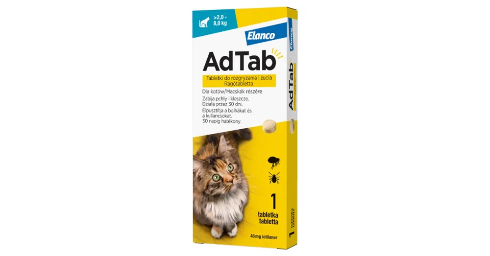 Árengedmény AdTab Rágótabletta Macskák Részére 2-8kg 1db