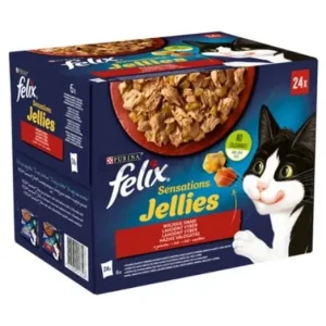 Gyors szállítás Felix Sensations Jellies Házias válogatás aszpikban nedves macskaeledel 24x85g