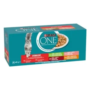 Rendeld meg most Purina ONE Sterilcat Marhával, lazaccal, pulykával, csirkével nedves macskaeledel 40x85g